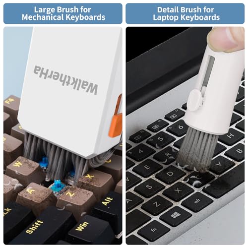 Keyboard Cleaner Laptop Cleaning Kit, All in One Keyboard Cleaning Kit with Car Screen Cleaner Spray, Retractable Detailing Brush for Phone iPhone Computer PC MacBook Airpod Camera Lens Elecitroncs