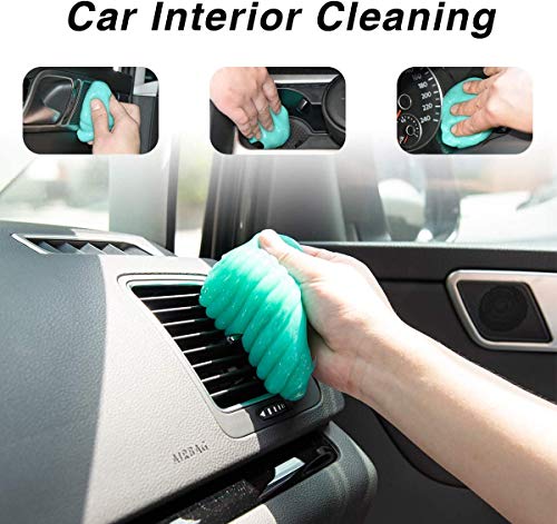 ASFSKY Car Cleaning Gel for Car Detailing Car Cleaning Gel Putty Reusable Keyboard Cleaner Gel Car Putty for Cleaning Dust Universal Cleaning Gel 5 Pack(Green) - color: Green 5 pack