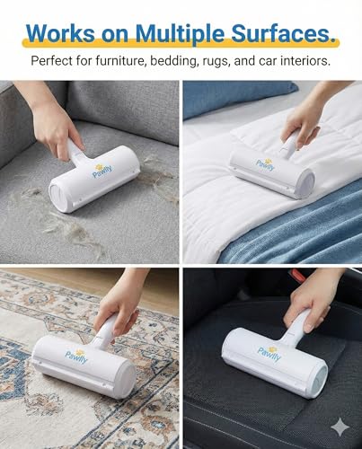 Pet Hair Remover Roller – Reusable Lint Roller for Pet Hair, Dog & Cat Hair Remover – Self-Cleaning Fur Removal Tool for Couch, Sofa, Furniture, Carpet, Car Seats & Bedding – No Refills Needed