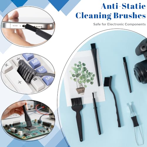 SIMPOR 6 PCS Nylon Keyboard Cleaning Brush Kit, Anti Static Brushes with Keycap Puller, Electronic Cleaning Brushes for Laptop Computer Dust Removal