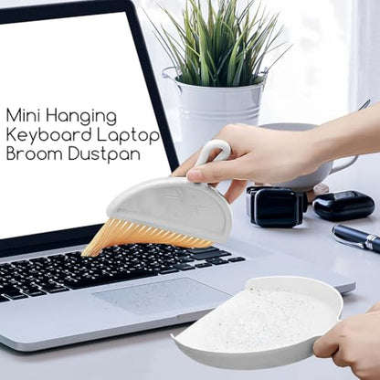Mini Dust Pan with Broom Set, Small Dustpan and Brush Set, Hand Broom and Dust Pan for Desk, Housekeeping, Office, Kitchen, Pet Nest - size: White, style: White
