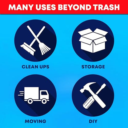 95-100 Gallon Clear Trash Bags Heavy Duty | MegaPack 78 Bags | Extra Large 95-96 Gallon Trash Bags Big Clear Can Liners, Extra Large 90 Gal, 95 Gal, 96 Gal,100 Gallon Heavy Duty Garbage Bags