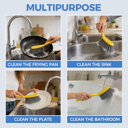 Household Kitchen Cleaning Brush | Comfort Grip Handle Durable Scrub Brush for Stain Removal 29-2 - color: Dust Sweeper