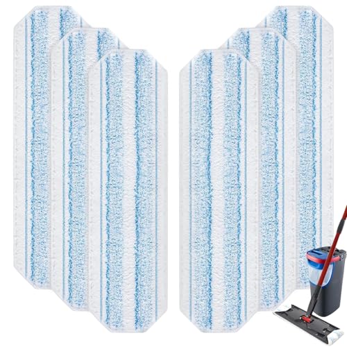 6 Pack Microfiber Mop Pads for O-Cedar H2prO Flat Mop System, Washable and Reusable Mop Replacement Heads for Floor Deep Cleaning, Mop Pad Refills for Wet Dry Floor - size: 6 Pack H2pro Mop Pads