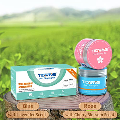TICARVE 2Pack Cleaning Gel Car Putty Slime for Detailing Putty Detail Tools Car Interior Cleaner Automotive Cleaning Kits Keyboard Cleaner Blue Rose (320g/11.2oz) - color: Blue+Rose Red