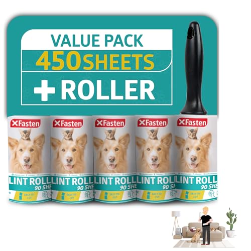 Pet Hair Lint Roller, 450 Sheets Furniture Lint Rollers for Pet Hair, 1 Heavy Duty Lint Roller for Clothes + 5 Sticky Lint Rollers Refills - Xfasten - size: 6 Piece Set