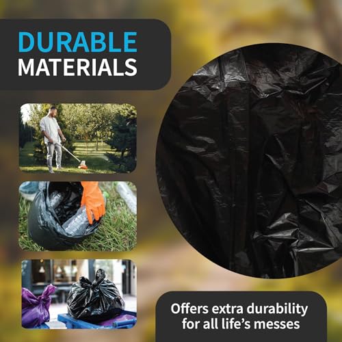 Heavy Duty Contractor Bags, 42 Gallon, 32.75" X 47" - 3 MIL Thick Large Black Industrial Garbage Trashbags (No Ears) for Construction and Commercial use (No Ties) - style: 42 Gal, 3.0 Mil, 45 Count, Black