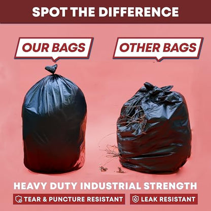 45 Gallon Trash Bags Heavy Duty | 100 Count | Fits 39 Gallon, 40 Gallon, 44 Gal, 45 Gal Trash Cans | Large Black Garbage Bags for Outdoor, Leaf, Commercial Use