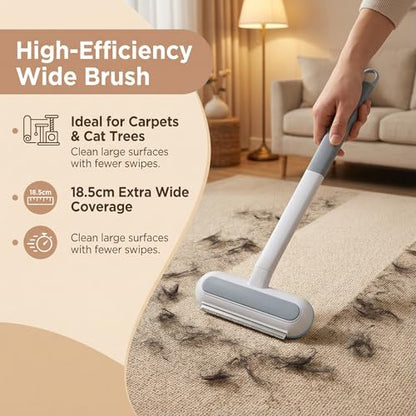 2PCS Multi-Functional Pet Hair Removal Tool,Pet Hair Removal Glove & 4-in-1 Reusable Lint Brush Pet Hair Remover,Window Screen Cleaner, Reusable Removal Broom for Furniture - size: White，2PCS