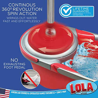 LOLA Revolution Microfiber Spin Mop Refill, Braided Pad, Super Absorbent, Reusable & Machine Washable, Does Not Drip Or Streak, 1 Pack
