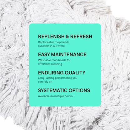 36 in. Floor Sweeper, Dust Mop for Hardwood, Reusable Cotton Mop Head, Extendable Handle, Dry Mop for Floor Cleaning & Janitorial Supplies - size: 36x5 Inch (Pack of 1)