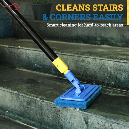 KLEEN HANDLER Medium Blue Cleaning Pad | Medium Duty Scrub, Eco-Friendly, General Cleaning (Pack of 20) - color: Blue, size: Pack of 20