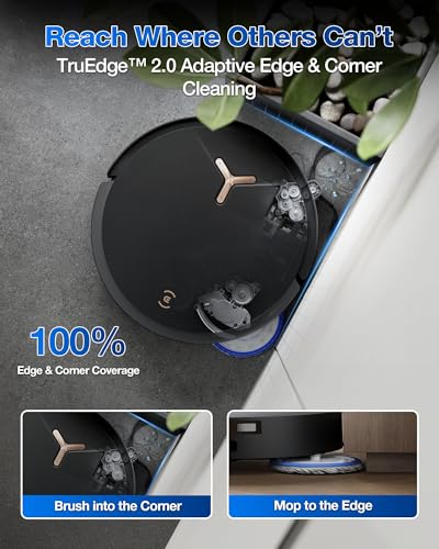 ECOVACS DEEBOT T50 MAX Robot Vacuum and Mop,18,500Pa Blast Suction,12-in-1 Omni Station,18mm Auto Mop Lift, Zero Tangle, TruEdge Edge Cleaning, Perfect for Pet Hair, Carpets & Hard Floors