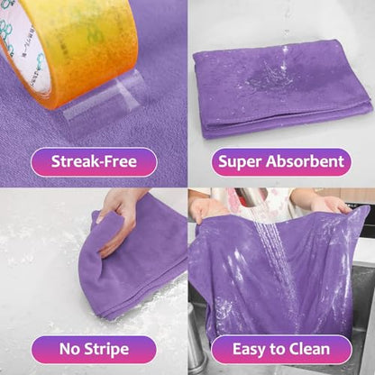 Newwiee 3 Pcs Extra Large Microfiber Cleaning Cloth 30" x 20" Washable Reusable Microfiber Towel Streak Free Lint Free Cloth for Cleaning Home Glass Office Window Bathrooms (Pastel Colors) - color: Pastel Colors