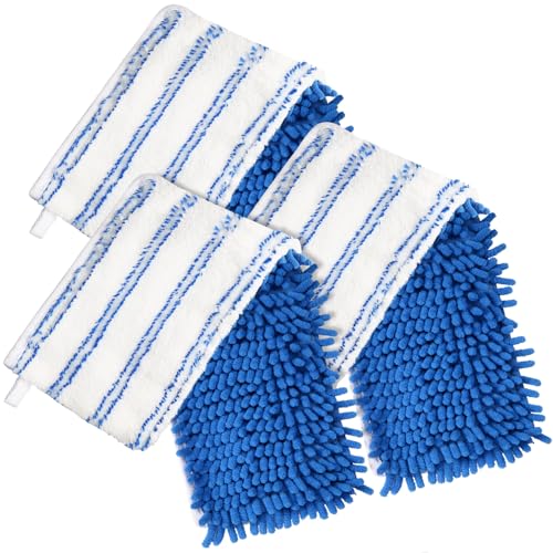 3 Pack Mop Heads Replacements Compatible with O-Cedar Dual-Action Flip Mop, Double-Sided Microfiber Chenille Mop Refills for Dry Wet Use, Washable Reusable Floor Cleaning Pads | Double-sided microfiber chenille refills for wet dry floor cleaning. Washable