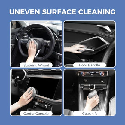CLICK CLEAN 2Pcs Cleaning Gel for Car, 7oz Car Detailing Tools, Cleaning Putty Gel, Car Interior Cleaner Universal Dust Cleaner for Keyboard, Laptop, Air Vents (Coconut) - color: Gray+Gray