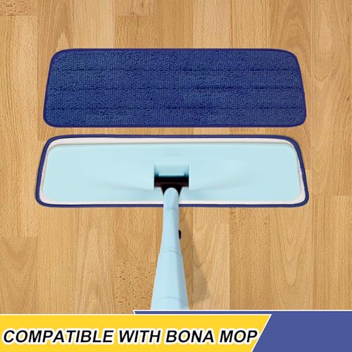 16.5 inch Reusable Mop Pads Microfiber Spray Mop Replacement Heads for Wet/Dry Mops Compatible with Bona Floor Care System (5 Pack) - color: Darkblue Mop Pads