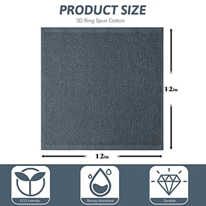 Niallant 4PCS Cotton Terry Dish Rags, Quick Drying Dish Cloths, Kitchen Towels, Grey, 12x12in - color: Grey, size: 12 x 12 in - 4PCS