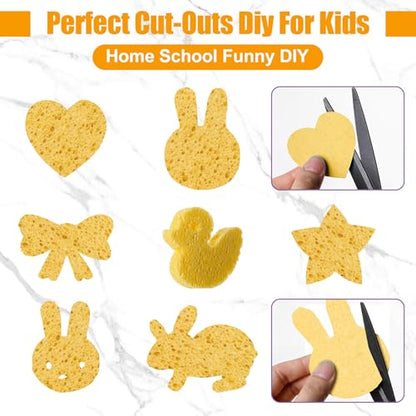 Zhengmy 200 Pieces Sponges Bulk Sponges Kitchen Compressed Sponge Natural Dish Sponge Compressed Wood Pulp Cleaning Without Scratching for Kitchen Bathroom, 3.9 x 2.4 x 0.12 Inch (Yellow) - color: Yellow