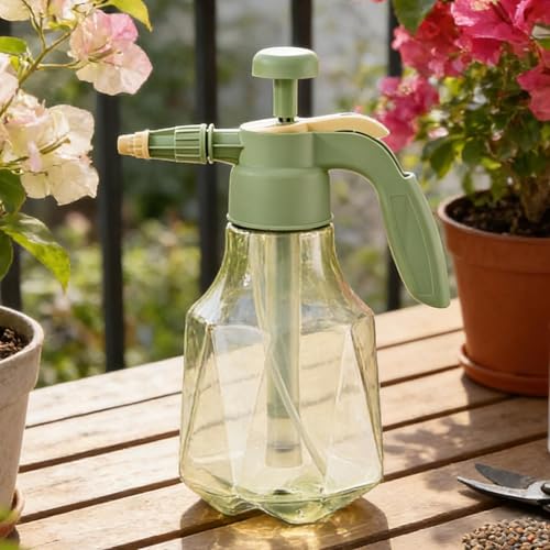 Hand Pump Sprayer | 1.5L Leak-Proof Adjustable Nozzle Misting Can,Handheld Garden Pump Sprayer,for Outdoor Yard Indoor BBQ Gardening Cleaning Plant Home - color: Green