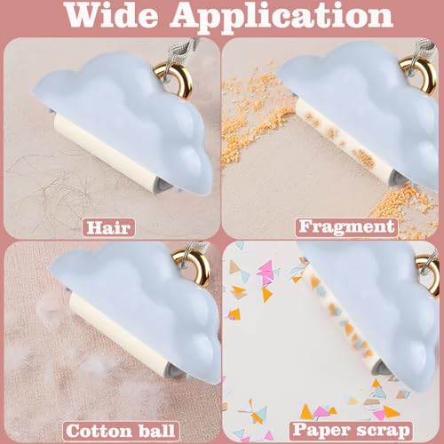 Mini Lint Roller Travel Size, Reusable Pet Hair Remover for Clothes with 150 Refillable Sheets (Blue) - color: Blue
