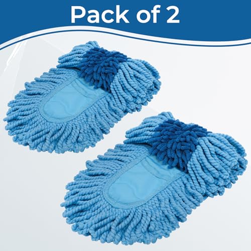 2 Pack Dust Mop Replacement Head for Floor Duster Compatible with O-Cedar Hardwood Floor 'N Baseboard Dust Mop - color: 2 Mop Heads Blue