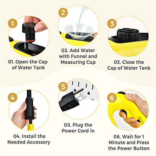 Goplus Multipurpose Handheld Pressurized Steam Cleaner, Yellow - color: Yellow