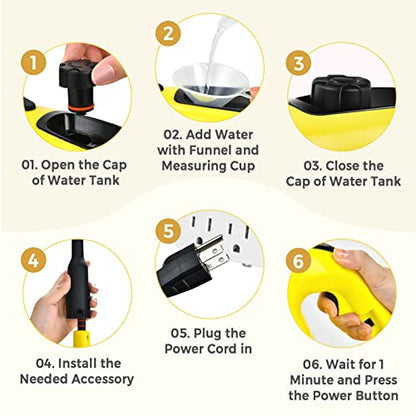 Goplus Multipurpose Handheld Pressurized Steam Cleaner, Yellow - color: Yellow