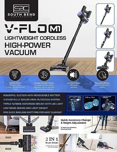 South Bend Components V-Flow Cordless Vacuum (Vacuum, 2-Pack) - color: Vacuum, style: 2-pack