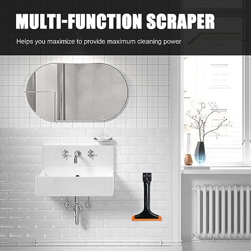 Ziciner Small Silicone Window Squeegee, Car Windshield Water Blade Squeegee, Multifunctional Auto Squeegee with 5.9 Inch Blade and Non-Slip Handle for Car Window, Mirror, Home Cleaning (Black) - color: Black-1pcs