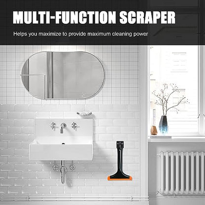Ziciner Small Silicone Window Squeegee, Car Windshield Water Blade Squeegee, Multifunctional Auto Squeegee with 5.9 Inch Blade and Non-Slip Handle for Car Window, Mirror, Home Cleaning (Black) - color: Black-1pcs