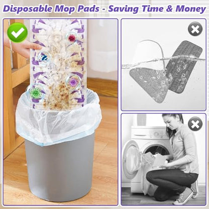 Mop Pads Refills for Swiffer PowerMop: 30 Pcs Disposable Pad | Wet Dry Use, 10-Layer Design, for 13" - 15" spray mops, Tile Hardwood Multi-Surface Floor Cleaning - size: 30 Pcs Mop Pads