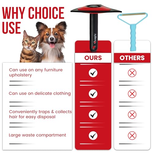 Triangle Pet Hair Remover with 3 Cleaning Modes- Innovative Dog Hair Remover for Car, Clothes, Carpet, & Furniture- Ergonomic Lint Remover for Couch- Pet Fur Remover Tool- Pet Hair Detailer for Car