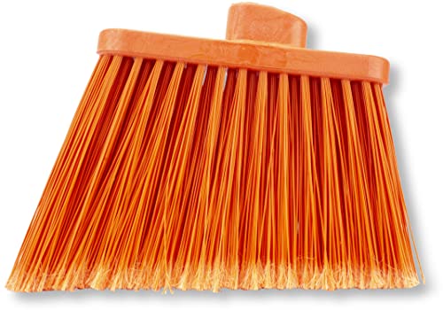 SPARTA Plastic Broom Head, Angled, Flagged for Small Debris Indoor, Outdoor, Home, Restaurant, Lobby, Office, 12 Inches, Orange - color: Orange