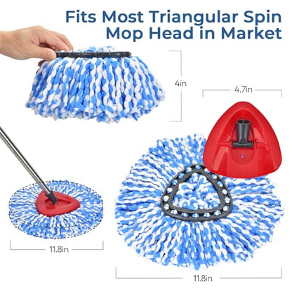 Matthew Cleaning 6Pack Blue Microfiber Spin Mop Replacement Head Compatible with EasyWring Spin Mop Replace Head-EasyWring High Absorbency,Machine Washable, Microfiber Spin Mop Refills - color: Blue, size: 6 Count