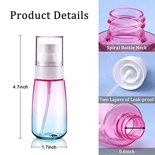 Cosywell Fine Mist Spray Bottles TSA Approved 2oz 60ml 3 Pack Leak Proof Travel Spray Bottle Empty Small Spray Bottles for Perfume Essential Oils Toners Rose Water Cosmetics (3Gradient Pink Blue) - color: 3 Gradient Pink Blue, size: 2 oz