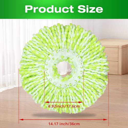 3 Pack Mop Head Replacement Compatible with Libman All-in-One Spin Mop, Microfiber Spin Mop Replacement Head, Easy to Replace, Machine Washable