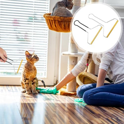 Angoily 2pcs Pet Hair Remover Lint Roller Clothes Hairball Cleaner Stainless Steel Manual Scraper for Furniture Carpet Coat Cleaning Tools