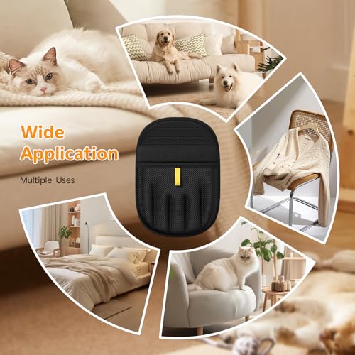 Pet Hair Removal, 2025 Newly Upgraded Five-Finger Electrostatic Pet Hair Removal Glove, Reusable Cat & Dog Hair Remover Tool for Clothing, Couch, Furniture, Carpet, Car Seat, Cat Grooming Glove -2 PCS - color: 2pcs-Black