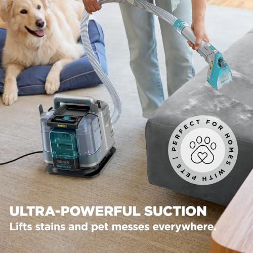 Shark StainStriker HairPro | Portable Carpet, Upholstery & Rug Cleaner | 3 Tools | Self-Cleaning | Perfect for Pets | Ultra-Powerful Stain & Odor Remover | Pet & OXY Solutions | Teal | PX253BRN - style: StainStriker w/ HairPro + 3 Tools
