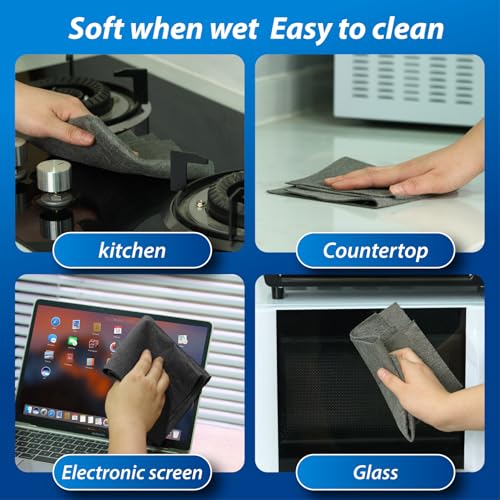 Thickened Magic Cleaning Cloth for Glass,5Pcs Lint Streak Free Microfiber Cloth Reusable, Cleaning Rags Wipes for Windows, Cars, Mirrors