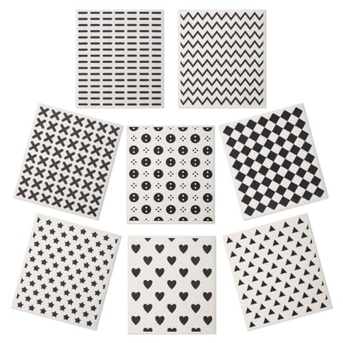 Lucomb 8 Pack Swedish Kitchen Dishcloths, Reusable Dish Cloth Paper Towels Washable Decorative Cleaning Cloths Sponge Wipes for Dish Washing, Super Absorbent & Quick Drying - color: Japanese Pattern