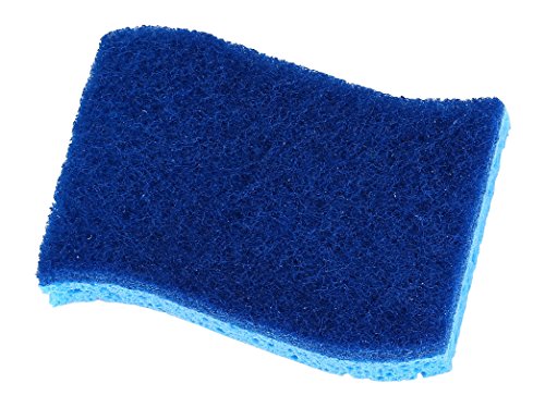 Superio Non-Scratch Cellulose Sponge Kitchen Scrub Sponges with Scouring Pad Set, Good for Non-Stick Cookware Frying Pan, Pot, Counter Top, Sink Scrubbing, Kitchen Scrubbers, Pack of 1, Blue - color: Blue, size: 1-pack