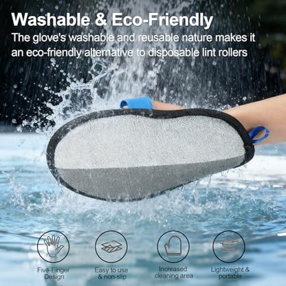 Pet Hair Removal Glove - Magic Brush Electrostatic Mitt for Dogs & Cats, Reusable Grooming Gloves - Dog Hair Remover Tool with 5-Finger Design for Couch, Carpet, Furniture, Laundry & Clothing(Blue) - color: Blue
