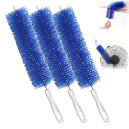 Fan Cleaning Brush, Bendable Microfiber Head, Microfiber Duster for Electric Fan and Blind, Reusable Dust Remover Washable ldeal for Electric Fans Air Conditioning, Home Car Vents, Curtain (Blue 3PCS) - color: Blue 3pcs