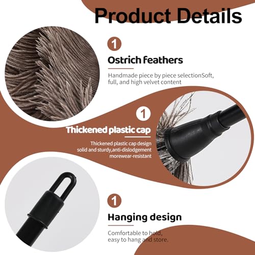 Ostrich Feather Duster-14.9 Inch Mini Natural Feathers Dusters with Plastic Handle Reusable Handheld for Cleaning Supplies Home Car Office(4pcs) - color: Natural-14.9in-styleb-4pcs