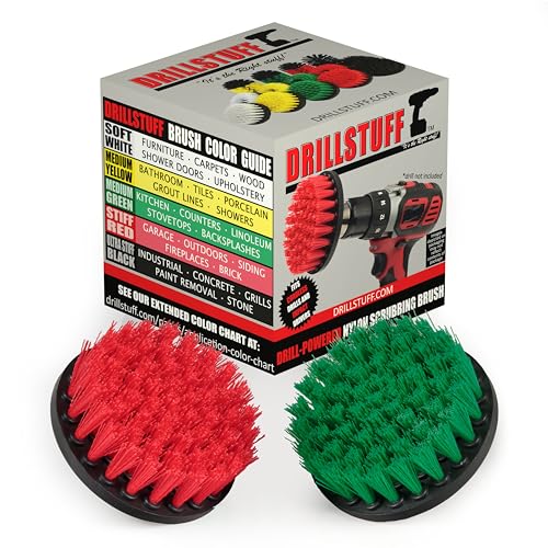 Cleaning Supplies - Medium/Stiff Power Scrubbers - Kitchen Accessories - Drill Brush - Stove - Sink - Griddle - Cooktop - Tile - Cast Iron Skillet - Outdoor - Deck Brush - Headstones - Garden Statues