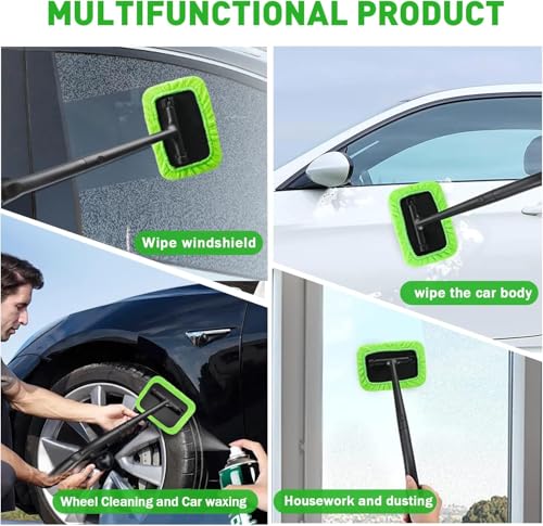 Xindell Windshield Cleaner Tool – Inside Car Window Cleaning Kit with 22“ Detachable Handle, Interior Windshield Squeegee for Clear Vision, Auto Detailing Kit for Car, Home & Outdoor Windows - size: 2pack