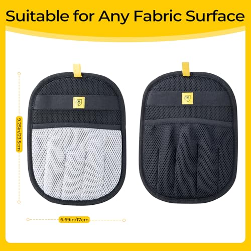 2Pcs Pet Hair Removal Glove – Reusable 5-Finger Electrostatic Fur Remover for Cats & Dogs – Washable Multi-Surface Cleaning Glove (2Pcs_Black & Gray) - color: 2Pcs_Black & Gray