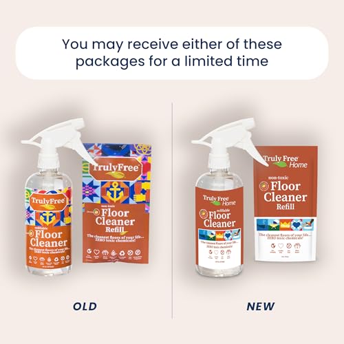 Truly Free Floor Cleaner Kit - Plant-Based Mopping Solution - DIY All-Surface Cleaner for Hardwood, Tile, Wood & Concrete (16 oz Reusable Empty Bottle + Two Fills, 3 oz ea.)